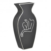 INART ΒΑΖΟ ΚΕΡΑΜΙΚΟ ΜΑΥΡΟ ΛΕΥΚΟ 17Χ7Χ33 7x17x33 c440024