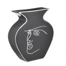 INART ΒΑΖΟ ΚΕΡΑΜΙΚΟ ΜΑΥΡΟ ΛΕΥΚΟ 24Χ7Χ26 7x24x26 c440025