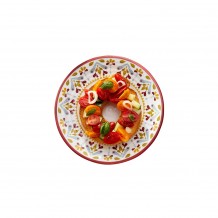 Πιάτο μελαμίνης φ21 5xΥ2cm λευκό με decor Σειρά Corfu Leone c440183 Πιάτο μελαμίνης φ21 5xΥ2cm λευκό με decor Σειρά Corfu Leone c440183