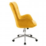 Καρέκλα γραφείου διευθυντή Kido pakoworld βελούδο κίτρινο c440306