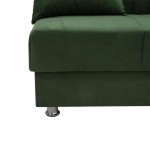 Kαναπές κρεβάτι Romina pakoworld 3θέσιος ύφασμα βελουτέ πράσινο 180x75x80εκ c440386