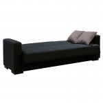 Kαναπές κρεβάτι Vox pakoworld 3θέσιος ύφασμα βελουτέ μαύρο 212x77x80εκ c440391