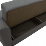 Kαναπές κρεβάτι Asma pakoworld 2θέσιος ύφασμα γκρι 156x76x85εκ c440395