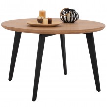 ΤΡΑΠΕΖΙ ΤΡΑΠΕΖΑΡΙΑΣ ΣΤΡΟΓΓΥΛΟ ΜΕ ΚΑΠΛΑΜΑ ΔΡΥΟΣ ΣΕ ΣΤΥΛ ΡΟΥΣΤΙΚ Φ120x75Yεκ HM9306 01 c440490