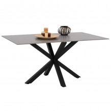 ΤΡΑΠΕΖΙ ΤΡΑΠΕΖΑΡΙΑΣ ΑΠΟ SINTERED STONE ΓΚΡΙ ΜΕΤΑΛΛΙΚΑ ΠΟΔΙΑ 160x90x75Υεκ HM9308 03 c440494