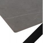 ΤΡΑΠΕΖΙ ΤΡΑΠΕΖΑΡΙΑΣ ΑΠΟ SINTERED STONE ΓΚΡΙ ΜΕΤΑΛΛΙΚΑ ΠΟΔΙΑ 160x90x75Υεκ HM9308 03 c440494