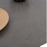 ΤΡΑΠΕΖΙ ΤΡΑΠΕΖΑΡΙΑΣ ΑΠΟ SINTERED STONE ΓΚΡΙ ΜΕΤΑΛΛΙΚΑ ΠΟΔΙΑ 160x90x75Υεκ HM9308 03 c440494