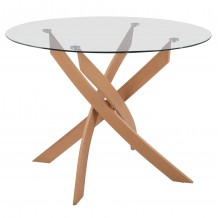 ΤΡΑΠΕΖΙ ΤΡΑΠΕΖΑΡΙΑΣ ΣΤΡΟΓΓΥΛΟ JADA ΜΕΤΑΛΛΙΚΑ ΠΟΔΙΑ ΜΕ ΥΦΗ ΞΥΛΟΥ ΚΑΙ ΓΥΑΛΙ Φ120X75Y εκ HM8733 02 c440496