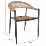 ΠΟΛΥΘΡΟΝΑ ΑΛΟΥΜΙΝΙΟΥ HM5854 02 ΑΝΘΡΑΚΙ PΕ RATTAN ΜΠΕΖ 55 5x58 5x78 εκ c440581