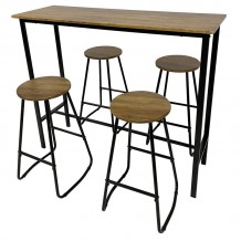 PUB Set Bar Τραπέζι 4 Σκαμπώ Μέταλλο Βαφή Ανθρακί - Antique Brown c440702 PUB Set Bar Τραπέζι 4 Σκαμπώ Μέταλλο Βαφή Ανθρακί - Antique Brown c440702