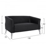 ΚΑΝΑΠΕΣ 2ΘΕΣΙΟΣ KIANA HM3122 21 ΜΕ ΜΑΥΡΟ PU 130x75x71 εκ c440768