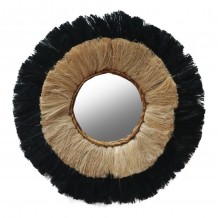 ΚΑΘΡΕΠΤΗΣ ΤΟΙΧΟΥ ΣΤΡΟΓΓΥΛΟΣ ΑΠΟ ΙΝΕΣ ΚΑΝΝΑΒΗΣ ΜΑΝΙΛΑΣ ΣΕ ΧΡΩΜΑ ΦΥΣΙΚΟ ΜΑΥΡΟ 70x4x70Υεκ HM7737 c441191