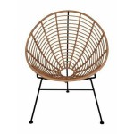 Καρέκλα Κήπου AELIUS Φυσικό Μαύρο Μέταλλο Rattan 72x62x78cm c441235