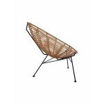 Καρέκλα Κήπου AELIUS Φυσικό Μαύρο Μέταλλο Rattan 72x62x78cm c441235