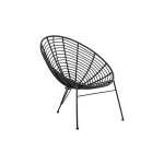 Καρέκλα Κήπου AELIUS Μαύρο Μέταλλο Rattan 72x62x78cm c441236