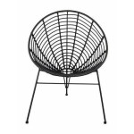 Καρέκλα Κήπου AELIUS Μαύρο Μέταλλο Rattan 72x62x78cm c441236