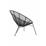 Καρέκλα Κήπου AELIUS Μαύρο Μέταλλο Rattan 72x62x78cm c441236