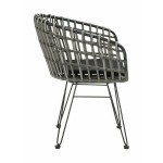 Καρέκλα Κήπου ATRIUS Γκρι Μαύρο Μέταλλο Rattan 61x57x80cm c441251