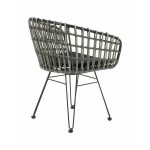 Καρέκλα Κήπου ATRIUS Γκρι Μαύρο Μέταλλο Rattan 61x57x80cm c441251