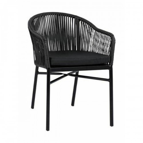 Πολυθρόνα Κήπου KAGERA Μαύρο Μέταλλο Rattan 57x58x77cm c441255