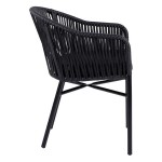 Πολυθρόνα Κήπου KAGERA Μαύρο Μέταλλο Rattan 57x58x77cm c441255