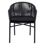 Πολυθρόνα Κήπου KAGERA Μαύρο Μέταλλο Rattan 57x58x77cm c441255