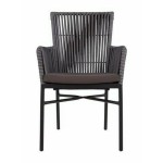Πολυθρόνα Κήπου BLUENILE Μαύρο Γκρι Αλουμίνιο Rattan 56x60x89cm c441267