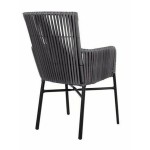 Πολυθρόνα Κήπου BLUENILE Μαύρο Γκρι Αλουμίνιο Rattan 56x60x89cm c441267