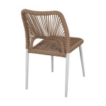 Καρέκλα Κήπου TINKISSO Λευκό Φυσικό Αλουμίνιο Rattan 45x63x82cm c441271