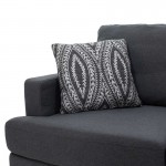 Γωνιακός καναπές με σκαμπό Slim pakoworld υφασμάτινος χρώμα ανθρακί με μαξιλάρια 185x140x70εκ c441374