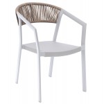 ΠΟΛΥΘΡΟΝΑ ΑΛΟΥΜΙΝΙΟΥ ΛΕΥΚΗ PE RATTAN TEXTLINE 45x63x82Υεκ HM5891 02 c441440