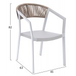 ΠΟΛΥΘΡΟΝΑ ΑΛΟΥΜΙΝΙΟΥ ΛΕΥΚΗ PE RATTAN TEXTLINE 45x63x82Υεκ HM5891 02 c441440