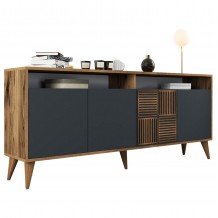 ΜΠΟΥΦΕΣ ΜΕΛΑΜΙΝΗΣ ΣΕ ΚΑΡΥΔΙ ΜΕ ΑΝΘΡΑΚΙ ΠΟΡΤΕΣ 180x35x78 6Υεκ HM9431 01 c441495