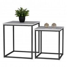 ΖΙΓΚΟΝ GRELAY 2 ΤΕΜΑΧΙΩΝ MDF ΟΨΗ ΜΑΡΜΑΡΟΥ ΜΕΤΑΛΛΟ 45Χ45Χ50Yεκ HM8762 12 c441615