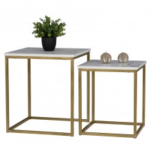 ΖΙΓΚΟΝ GRELAY 2 ΤΕΜΑΧΙΩΝ MDF ΟΨΗ ΜΑΡΜΑΡΟΥ ΜΕΤΑΛΛΟ 45Χ45Χ50Yεκ HM8762 11 c441617