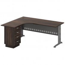 SUPERIOR Γραφείο Αριστερή Γωνία - Απόχρωση Γκρι - Σκούρο Καρυδί c441787