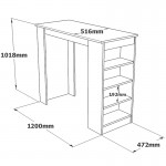 Τραπέζι μπαρ Riff pakoworld λευκό-sonoma 120x51 5x101 5εκ c441907