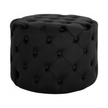 ΣΚΑΜΠΟ KASSIE ΜΑΥΡΟ ΒΕΛΟΥΔΟ ΤΥΠΟΥ CHESTERFIELD HM8406 04 Φ60x43Υ εκ c441920