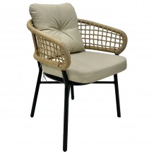 ΠΟΛΥΘΡΟΝΑ ΑΛΟΥΜΙΝΙΟΥ DARK GREY ΕΠΑΓΓΕΛΜ RATTAN ΜΑΞΙΛΑΡΙ ΜΠΕΖ 57x61x74Yεκ HM5863 01 c442027