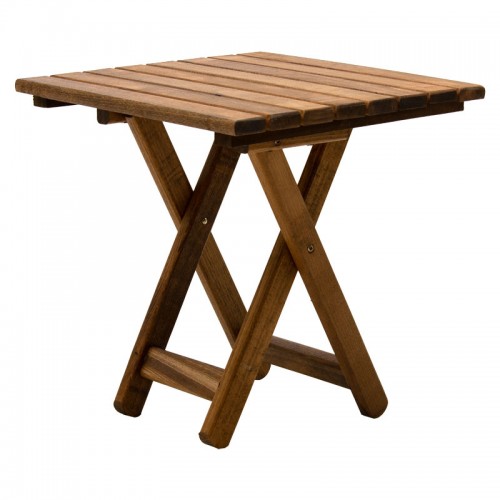 Τραπέζι κήπου Retto pakoworld μασίφ ξύλο οξιάς καρυδί εμποτισμού 45x45x48εκ c442227