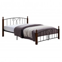 ΚΡΕΒΑΤΙ ΔΙΠΛΟ SUZIE HM585 ΓΙΑ ΣΤΡΩΜΑ 150x200 εκ ΜΕΤΑΛΛΟ ΞΥΛΟ c442242