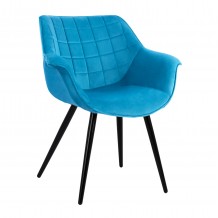 ΠΟΛΥΘΡΟΝΑΚΙ BENJAMIN ΑΠΟ ΒΕΛΟΥΔΟ ΤΙΡΚΟΥΑΖ ME ΜΕΤΑΛΛΙΚΑ ΠΟΔΙΑ HM8682 09 69x68x78 εκ SET 2τμχ c442244