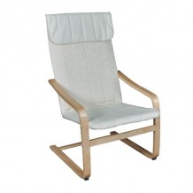 HAMILTON Πολυθρόνα Σαλονιού - Καθιστικού Σημύδα - Ύφασμα Άσπρο c442279