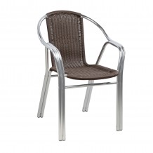 ΠΟΛΥΘΡΟΝΑ NOEL HM5019 ΑΛΟΥΜΙΝΙΟΥ ΔΙΠΛΟΣ ΣΚΕΛΕΤΟΣ ΜΕ RATTAN 56x60x75Υ εκ c442443