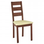 MILLER Καρέκλα Οξυά Καρυδί PVC Εκρού SET 2τμχ c444748
