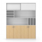 THESIS Βιβλιοθήκη Γραφείου 2 Ράφια 2 Ντουλάπια Δίφυλλα 1 επάλληλο Απόχρ Beech -Άσπρο c444804