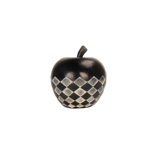 FRUIT BLACK 2 DECO ΜΗΛΟ POLYRESIN ΜΑΥΡΟ ΛΕΥΚΟ D12xH13 2cm c445319