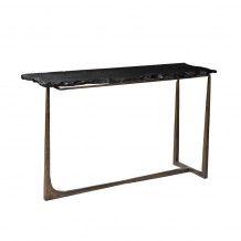 PIEDRA ΚΟΝΣΟΛΑ ΓΚΡΙ ΣΚΟΥΡΟ BRASS ANTIQUE 128x42xH75cm c445511