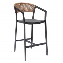 ΣΚΑΜΠΟ ΑΛΟΥΜΙΝΙΟΥ HM5892 11 ΜΕΣΑΙΟΥ ΥΨΟΥΣ ΜΕ ΜΠΡΑΤΣΑ RATTAN TEXTLINE 57x61x103Yεκ c445662