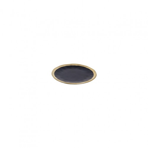 Πιάτο ρηχό πορσελάνης φ13cm Σειρά Golden Black TBS Spain - Σετ 6 c445760